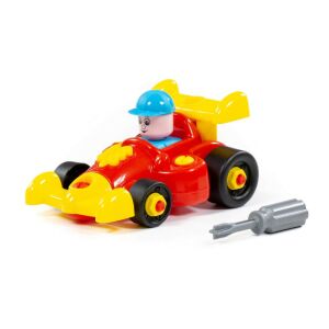 POLESIE műanyag szerelhető FORMA-1 AUTÓ csavarhúzóval PIROS