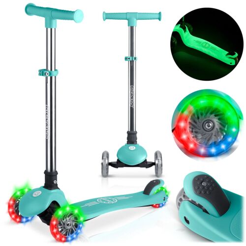 Ricokids Glow háromkerekű, sötétben világító roller gyerekeknek - türkiz 146064357