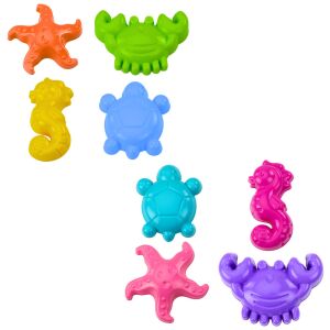 Tengeri homokformák 4 darabos rákteknős tengeri csillag ló sárga zöld 146064982 - Szabadtéri játék és felszerelés