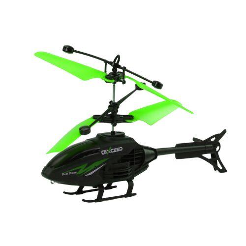 Exceed RC helikopter giroszkóppal, zöld rotorlapátokkal, távirányítós játék