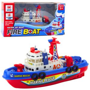 Fireboat vontatóhajóval és vízpermettel, fényekkel és hangokkal 146065415 - Lean Toys