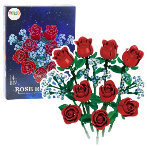 Építőkockák Virágcsokor Vörös Rózsa 649 db. 146065486