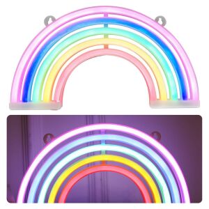 Dekoratív éjszakai fény Neon Rainbow LED elemmel működik