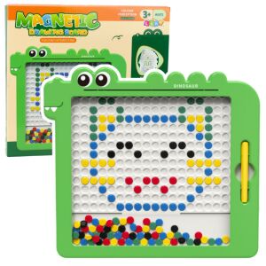 Mágneses tábla puzzle mozaik dinoszaurusz zöld kártyák 20 minta