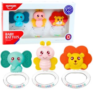 3 db Baby Rattle Tethers állat készlet