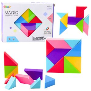 Mágneses Tangram Blocks Színes Puzzle Matricák 9 db.