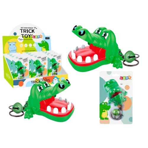 Harapós krokodil kulcstartó csengő zöld 146066432