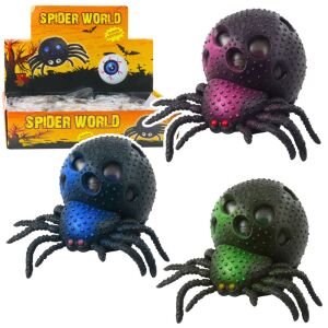 Spider Anti-Stress Squishy játék gél golyókkal, fekete