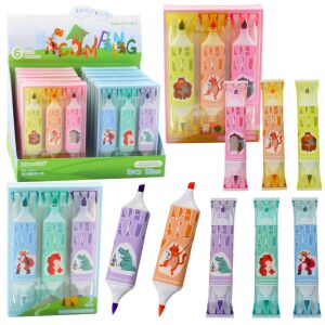 Kiemelő szett Pink Blue Animal Motif Two Tips 3db