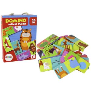 Logikai játék Kétoldalas Domino Animals Puzzle 10cm x 5cm 28 db.
