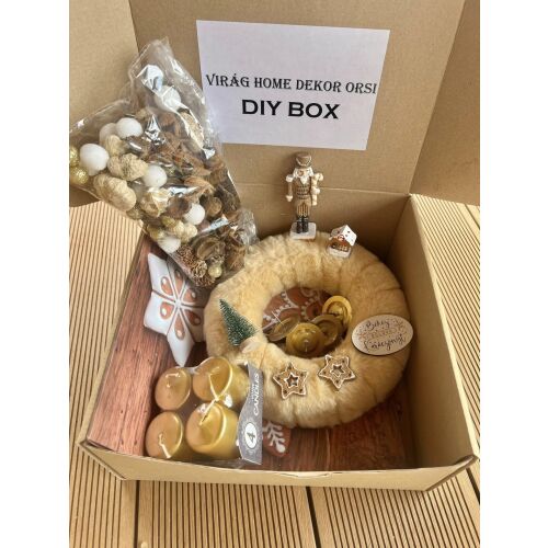 Virág Home Dekor Orsi DIY Adventi Asztaldísz Doboz Diótörő és Mézeskalács figurákkal, Karácsonyi dekoráció - Karácsonyi dekoráció