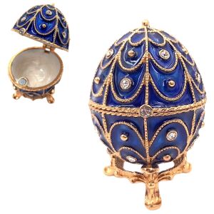 Exkluzív fém díszdoboz kristályokkal - Fabergé tojás - B0748-17 BL