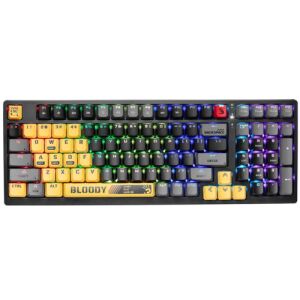 A4TECH Bloody S98 Sports, Mechanikus (BLMS Red Switch), RGB világítás, eSport Gaming, Lime, US, Vezetékes billentyűzet 146078912 - Klávesnice