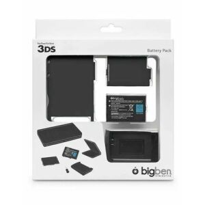 BigBen-Akku für Nintendo 3DS, 1300 mAh, abnehmbare schwarze Abdeckung, Ladeständer