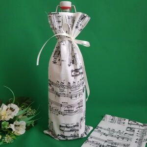 DCS46 - Kottamintás pezsgő textil ajándéktasak, zsák zenekedvelőknek
