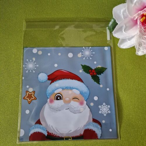 DCS83 - Karácsonyi mintás mikulás tasak - kék hátuljú/ Télapó 10x13cm 146082130