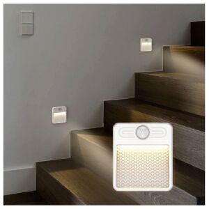 Mozgásérzékelős szögletes éjjeli lámpa - mágnessel rögzíthető éjszakai irányfény lépcsőkhöz, folyosókra (BBV) 146091381 - Mozgásérzékelős lámpa