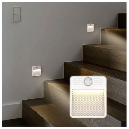 Mozgásérzékelős szögletes éjjeli lámpa - mágnessel rögzíthető éjszakai irányfény lépcsőkhöz, folyosókra (BBV) 146091381