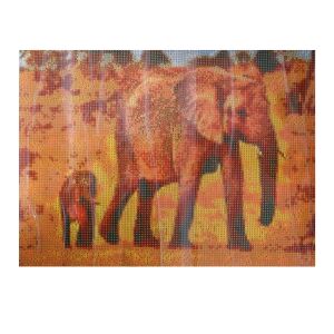 Kézműves strasszkő/gyémánt kirakó készlet sablonnal és strasszkövekkel - elefántok - 40 x 50 cm (BBR) 146091705 - Művészet & Hobbi