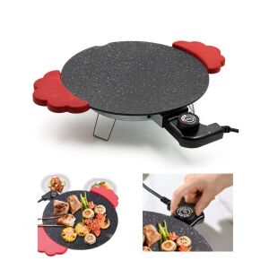 Hordozható elektromos asztali grill - tapadásmentes sütőfelülettel és hőálló fogantyúkkal - 800W (BBM) 146092459 - Konyha & Étkezés