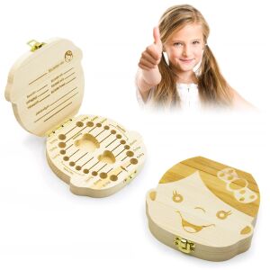 Fából készült tejfog tartó díszdoboz kislányoknak - magyar feliratokkal (BBJ) 146092687 - Baba fogápolás