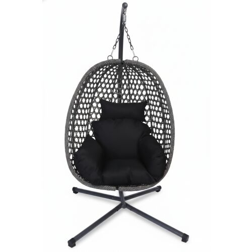 Pepita California folding recliner with cushions #dark grey-black 146113749