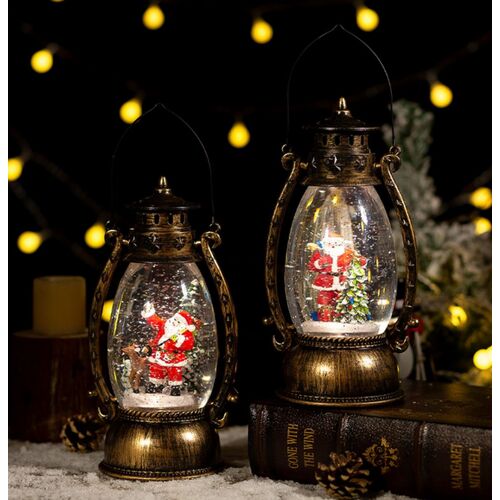 Karácsonyi Lámpás Mikulással, LED Hóesés Effekttel, 25 cm 146114869