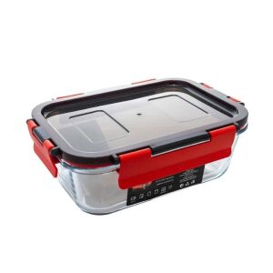 Yena hőálló üvegedény 0,85L SIMAX CLICK 7626/L, téglalap alakú, műanyag tetővel