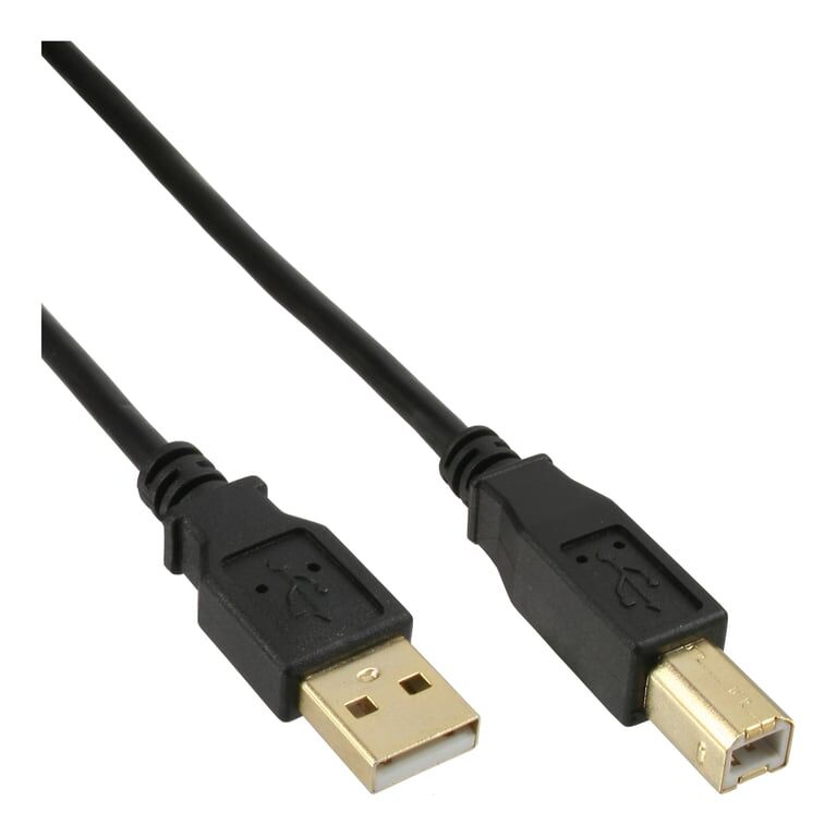 MicroConnect USB2.0 A-B 3m M-M Pozłacany Czarny
