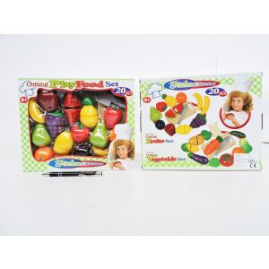 Fructe tăiate cu placă 20 buc. în cutie HIPO 146124496 - Bucătărie pentru copii și accesorii de bucătărie pentru jucării