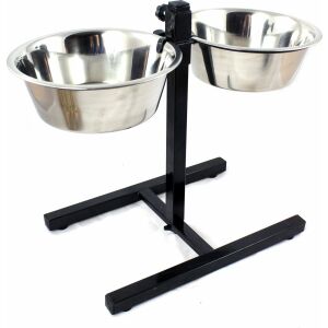 Barry King Stojak regulowany z miskami 4.7 L 2 szt. 146124599 - Trzymanie kotów