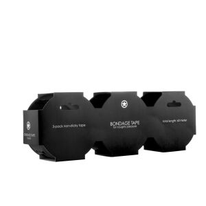 Jaj! Shots Zestaw 3 taśm do bondage - samoprzylepna, czarna