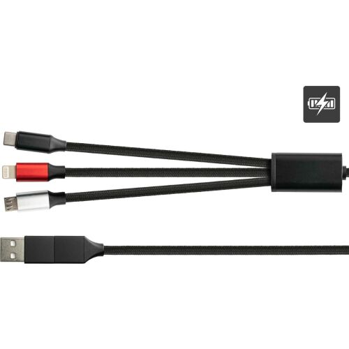 Kabel USB PYTHON Python USB 6-in-1 Ladekabel 3A Textilmantel schwarz 1,2m 146124934