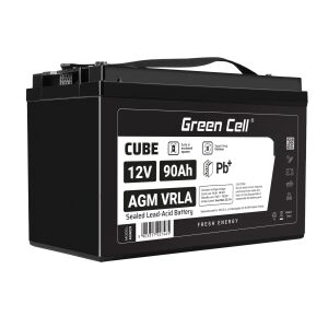Green Cell Cube AGM VRLA IP54 12V 90Ah karbantartásmentes akkumulátor lakókocsihoz napelemekhez napkollektorokhoz hajóhoz 146126055 - Akkumulátor