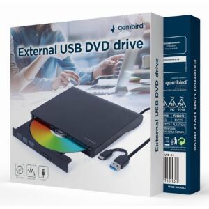 Gembird DVW EXT SLIM DVD-USB-031 fekete USB-C&3.1 DVD8x CD24x