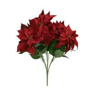 Bordó mikulásvirág csokor 65 cm