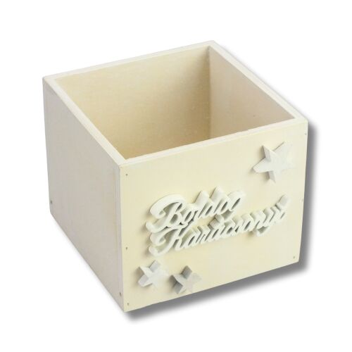 Dekoláda fehér kocka 13x13X11cm - Csillagos boldog karácsonyt 146139106