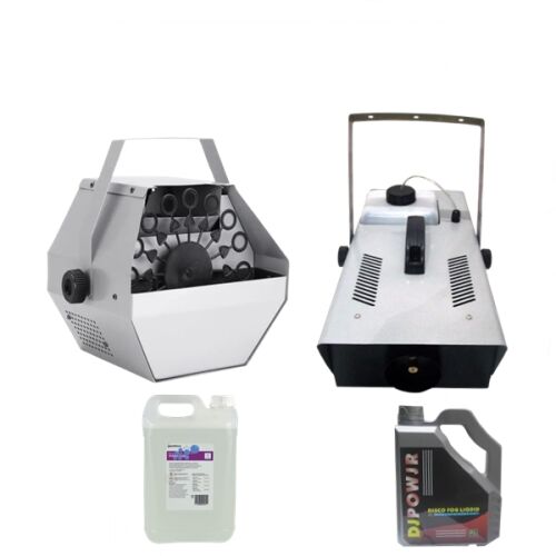 Paket Ballonmaschine, Ballonflüssigkeit 5 l und Nebelmaschine mit Fernbedienung, DEPOX®, silber 146142309