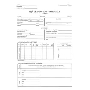 Gyermekgyógyászati konzultációs lap, 420x297 mm, kétoldalas, karton 140 g/nm