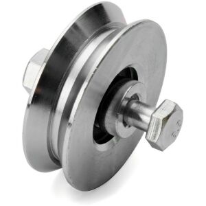 Roata pentru poarta glisanta, rulment cu bile, diametru 88 mm, otel zincat, argintiu 146145946 - Sisteme de deschidere a porților