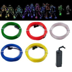 El Wire fényfüzér készlet, 2 méter hosszú, inverterrel, zöld