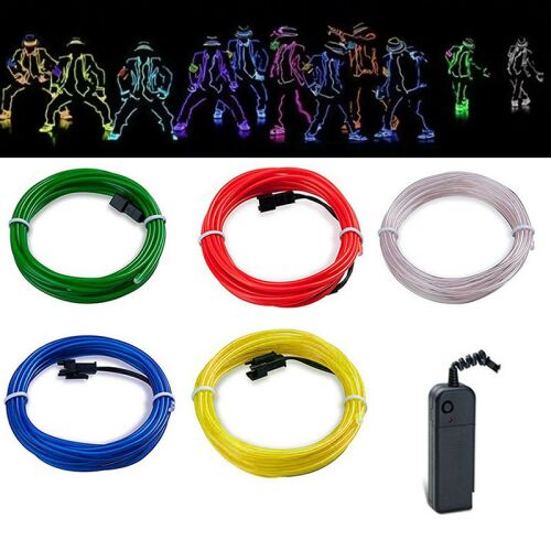 El Wire fényfüzér készlet, 2 méter hosszú, inverterrel, zöld