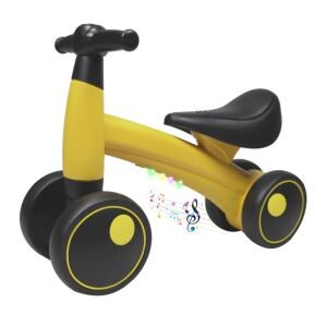 Futókerékpár, 4 kerék, háromkerekű LED lámpákkal és zenével, 1-3 éves korig