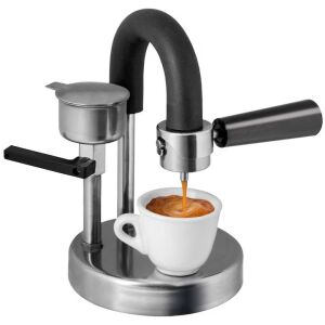 Kamira MACVI® kézi eszpresszófőző, 100% rozsdamentes acél, nyomás 4-5 bar, hordozható, nincs áram, rozsdamentes acél szűrő 1 csésze kávéhoz, tűzhely és sütő kompatibilis.