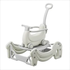 Macvi® multifunkciós játék 1-5 éves korú gyermekeknek, hintaszék, babakocsi, egyensúlyozó deszka és roller, tartós, bézs színű