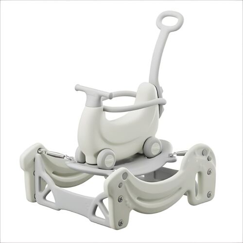 Macvi® multifunkciós játék 1-5 éves korú gyermekeknek, hintaszék, babakocsi, egyensúlyozó deszka és roller, tartós, bézs színű 146155544