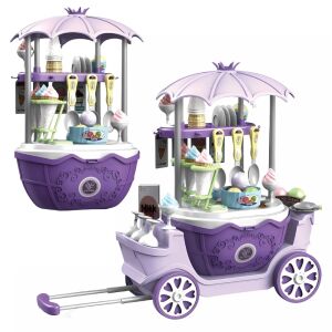 Macvi® 4 az 1-ben mobil fagylaltozó, valósághű kivitelezés, oktatási, szerepjáték, serkenti a képzeletet és a kreativitást, lila, +3 éves korig, lila