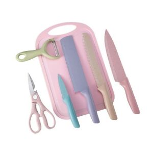 Macvi® konyhai evőeszköz készlet 7 darab, rozsdamentes acél, olló, zöldséghámozó, aprító, húshoz, gyümölcshöz és zöldséghez, tartozékként