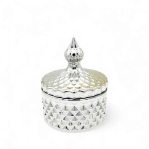 Ékszerdoboz – Kerámia tartó 8x8x11 cm (ezüst) 146156361 - Ékszertároló