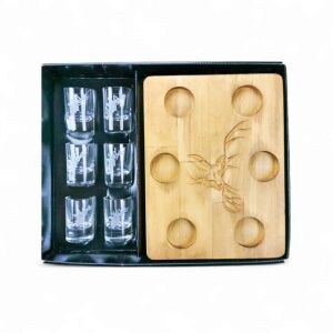 Trófea íze – Pálinkás készlet szarvasfejes fatállal 146156443 - Pohár